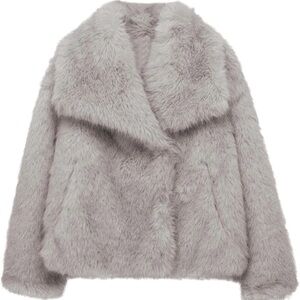 Women's Faux Fur Jacket - Gray